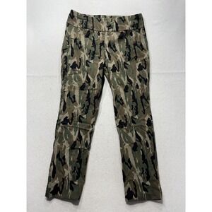 Cooper & Ella Dress Pants Womens 12 Green Camo Ponte Slim Stretch Straight Leg